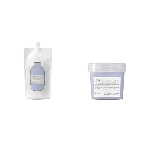 Davines LOVE Smoothing Shampoo & Conditioner Duo - 500ml & 250ml for Smooth, Sleek, Frizz-Free Hair