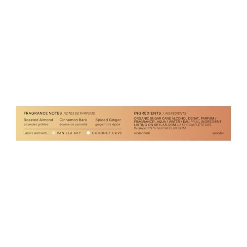 Skylar Fall Cashmere Eau de Parfum - Hypoallergenic & Clean Perfume for Women & Men, Vegan & Safe for Sensitive Skin - Spicy Gourmand Perfume with Notes of Cinnamon, Almond & Ginger - 10mL /0.33 Fl oz