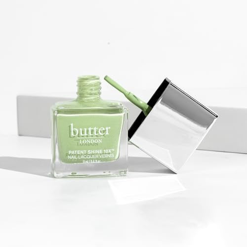 butter LONDON Patent Shine 10X Nail Lacquer Polish, Garden Party (Pastel Green) - Gel-Like Finish & Chip-Resistant Nail Lacquer Helps Protects & Strengthens Nails - Vegan & Cruelty-Free (0.4 Fl Oz)
