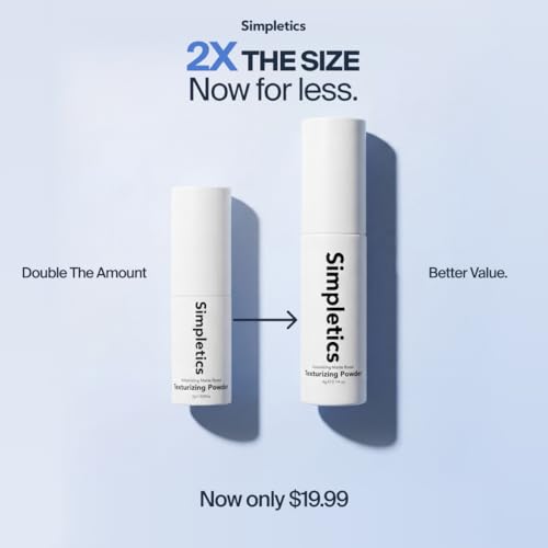 Simpletics Texturizing Powder - All Natural, 4 Ingredient Nourishing Formula with Rice Starch - Chemical Free - Gives Volumized, Texturized, Matte Finish to Men & Women