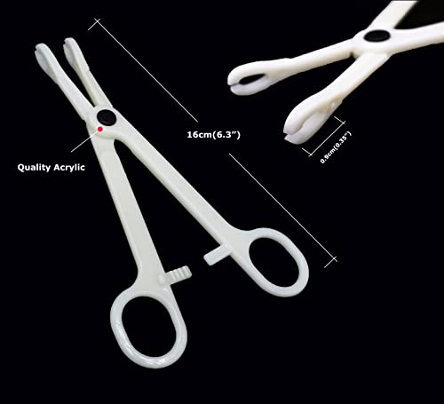 Piercing Clamps 8pcs Disposable Piercing Forceps Clamp Slotted Navel Forceps Piercing Pliers,Suitable for ear, navel, lips, tongue, nose and other body parts piercing tools(TN017-8PCS)