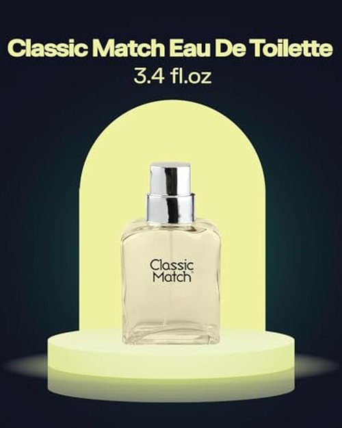 PB ParfumsBelcam Classic Match CM Eau De Toilette Spray, Fresh and Elegant Fragrance for Men, Woody and Floral Notes, Long-Lasting Scent, Men’s Cologne for Everyday Wear, 2.5 Fl Oz