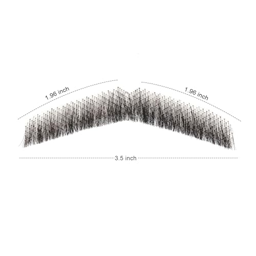 Parceria Fake Beard, Theatrical Grade Lace Backing Fake Mustache, Soft Human Hair Hand Knotted Men Adults Realistic Beard Costume for Holiday, Theater, Drama, Costume Parties and more (Black)