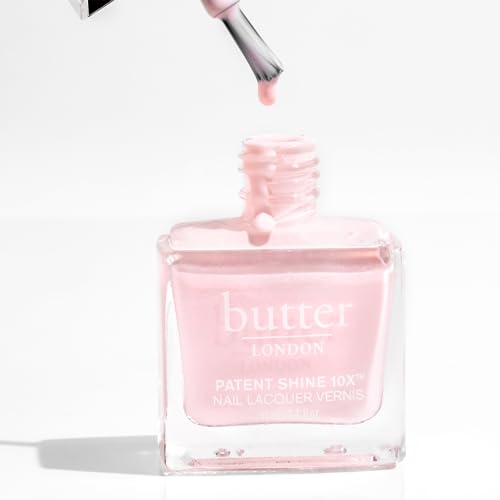 butter LONDON Patent Shine 10X Nail Lacquer, Helps Protect & Strengthen Nails, Gel-Like Finish & Chip-Resistant, 10-Free Formula, Vegan, Cruelty & Paraben Free, Sandy Bum