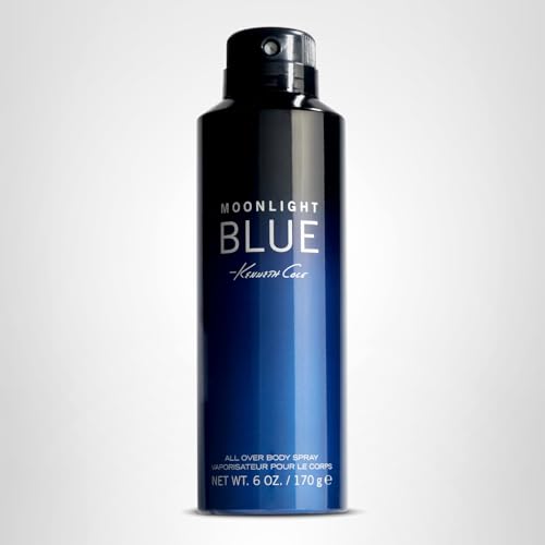 Kenneth Cole Moonlight Blue for Him Body Spray for Men, Notes of Bergamot, Nutmeg and Patchouli, Long-Lasting Scent, 6 Fl Oz