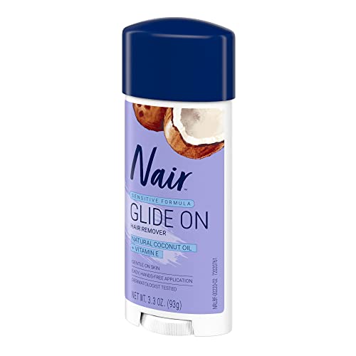 Nair Hair Remover Sensitive Formula Glide On Depilatory Cream 3.3 oz (Pack of 2)