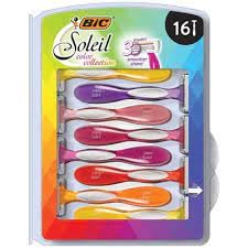 BIC Soleil Color Collection Disposable Razors for Women, 16-Count, 3 Blades - Premium Shaving Razor Set with Aloe Vera and Vitamin E Lubricating Strip - Luxurious Personal Care Products