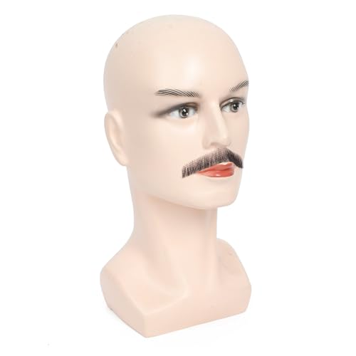 Parceria Fake Beard, Theatrical Grade Lace Backing Fake Mustache, Soft Human Hair Hand Knotted Men Adults Realistic Beard Costume for Holiday, Theater, Drama, Costume Parties and more (Black)