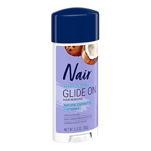 Nair Hair Remover Sensitive Formula Glide On Depilatory Cream 3.3 oz (Pack of 2)