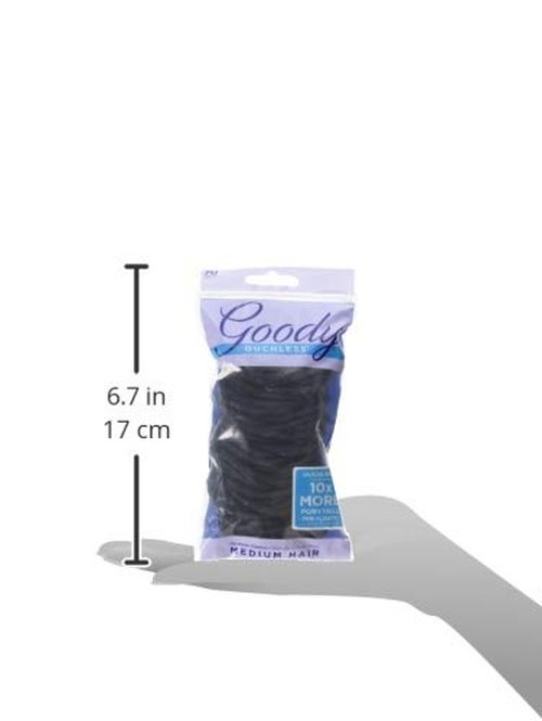 Goody Ouchless Hair Bands - No-Metal, Soft & Stretchy, Black | 70 Count Pack