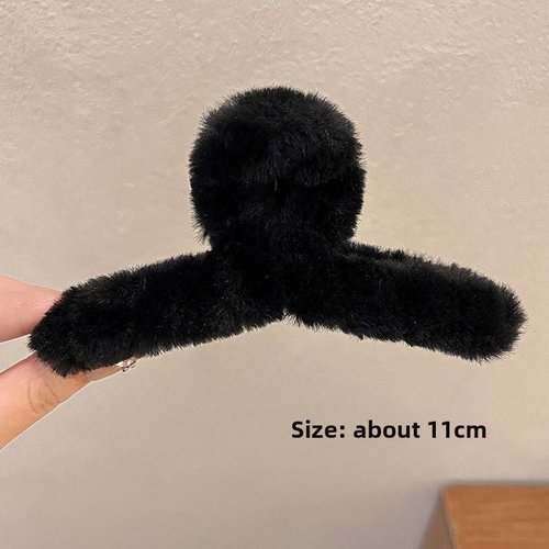 Handmade Plush Hair Clip Soft Faux Fur Claw Clip for Thick Hair Accessories