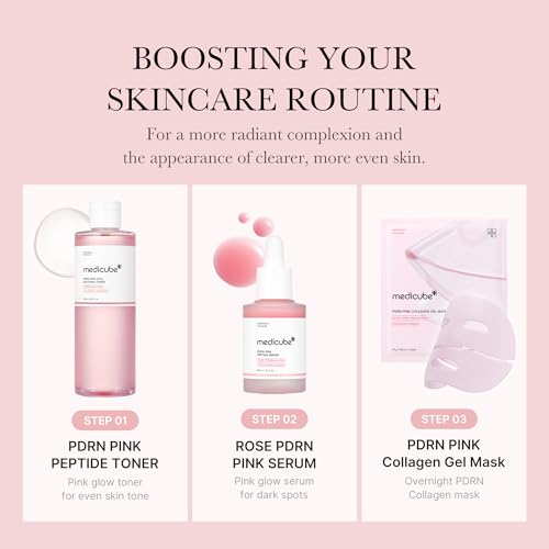 medicube PDRN Toner Rose PDRN Peptide Toner | Lightweight & Watery Type for Skin Boosting, Soothing and Calming, Uneven Skin Tone | with Rose, Peptide, Niacinamide | Korean Skincare, 8.45 fl.oz