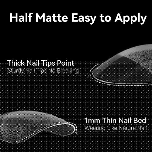 UNA GELLA Almond Oval Fake Nails Pre-shape 504pcs Oval Gel Nail Tips Round Oval Almond Press on Nails for Full Cover Acrylic Round Oval Full Nails False Nails 12 Sizes False Soft Gel Tips