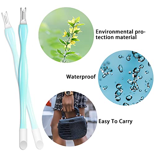 Allstarry 30 Pieces Nail Cuticle Trimmer Remover Rubber Nail Cleaner Double Head Dead Skin Cuticle Knife Removal Fork Plastic Handle Cuticle Pusher Nail art Tools for Girls Women and Men - Black