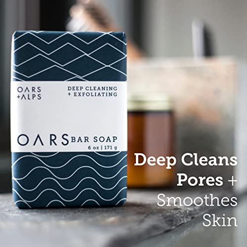 Oars + Alps Blue Charcoal Exfoliating Men's Bar Soap, Dermatologist Tested and Made with Clean Ingredients, Travel Size, 1 Pack, 6 Oz