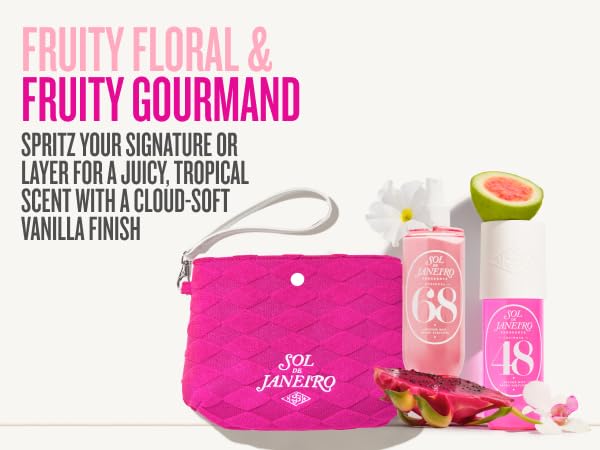 Sol de Janeiro Giftable Set | Two Travel Size Hair & Body Fragrance Mist with Pink Pouch | Cheirosa 68 & Cheirosa 48, 3 fl oz ea | Amazon Exclusive | $72 Value