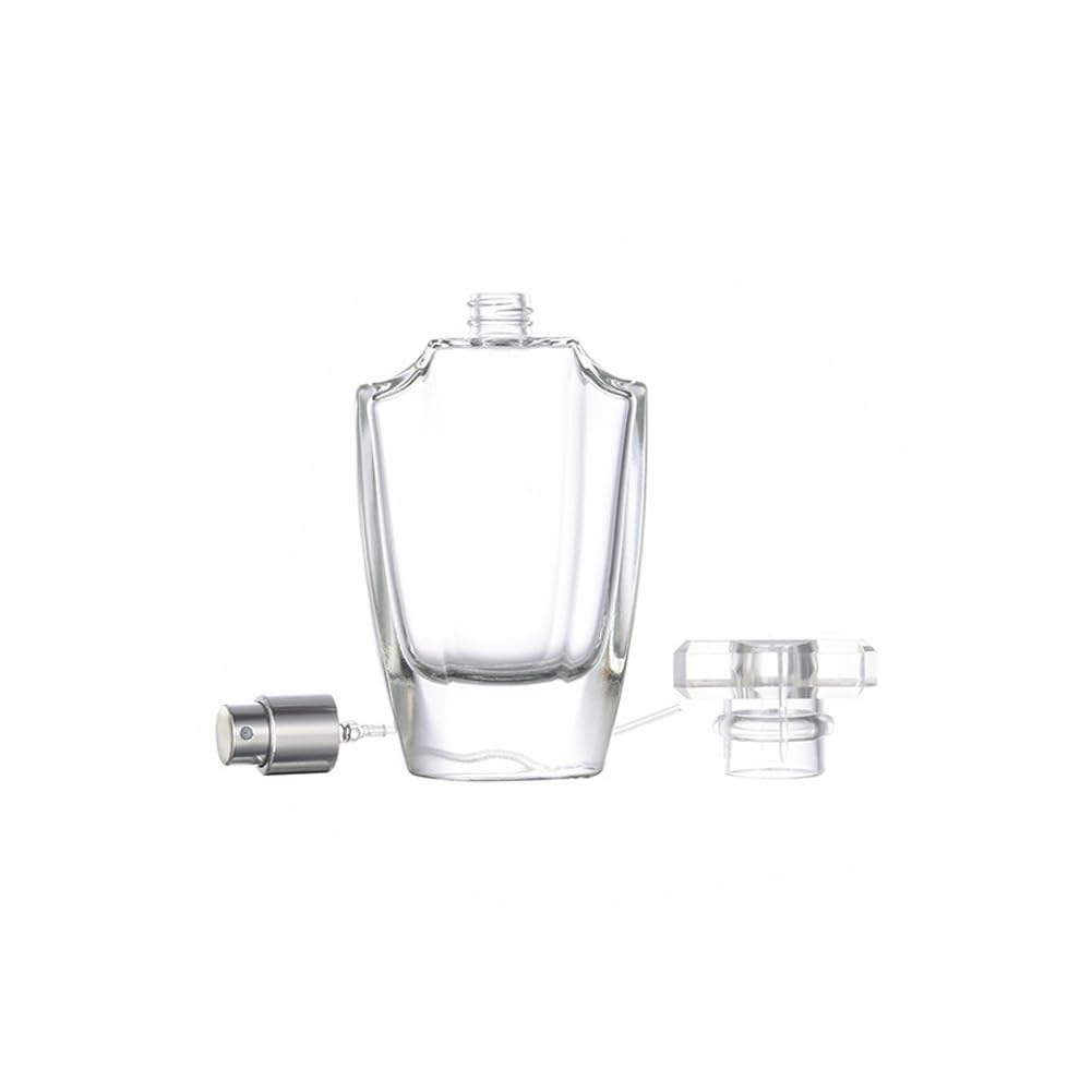 YORROR 2 Pack 50ml Thick Clear Glass Perfume Atomizer,Empty Perfume Spray Bottle,Portable Fragrance Fine Mist Spray Bottle Perfume Dispenser for Travel