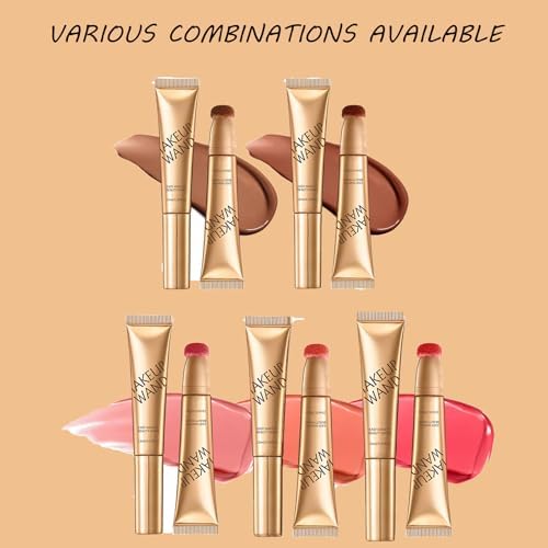 Skiennix Contour Wand & Blush Wands Duo - 2-In-1 Liquid Contour & Blush Stick for Women, Cream Makeup
