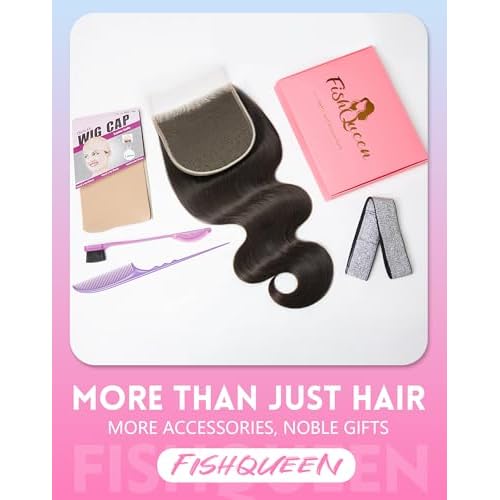 5x5 HD Lace Closure Skinlike Transparent Frontal 100% Real HD Lace Body Wave Human Hair 16Inch 0.095mm Ultra-Thin Invisible Swiss Lace Closure Only Bleached Small Single Knots Raw Human Hair