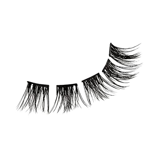 KISS imPRESS Falsies False Eyelashes, Lash Clusters, Spiky', 16 mm, Includes 20 Clusters, 1 applicator, Contact Lens Friendly, Easy to Apply, Reusable Strip Lashes