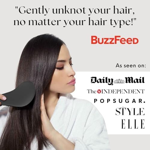 Lily England Hair Brush for Men - Smooth Mens Brush for Curly, Thick, Straight & Natural Hair - Lightweignt Detangler Brush with Flexible Bristles - Black Hairbrush for Man with Wet & Dry Hair