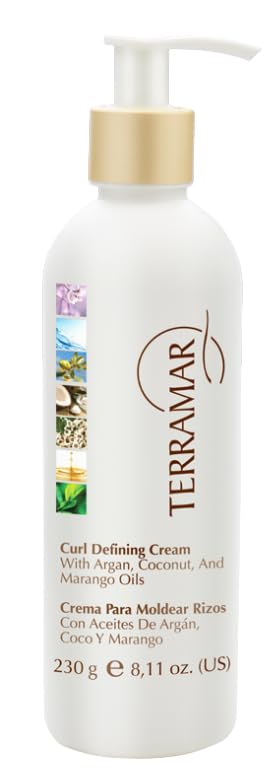 Terramar Curl Defining Cream - Natural Hair Styling with Argan, Coconut & Marango Oils | 8.11 oz