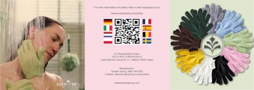 Temple Spring Exfoliating Glove, Carbonized Rayon Bamboo Exfoliating Body Scrubber, Loofah Washcloth, Exfoliate Loofa Shower Scrubber, Body Exfoliator Scrub, Shower Loofah Bath Sponge - Coffee