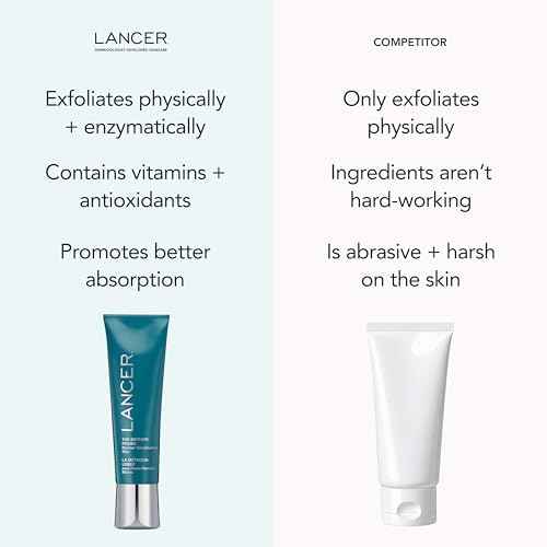 Lancer Skincare The Method: Polish Facial Exfoliator, Daily Exfoliating Face Scrub with Natural Minerals, Normal Combination Skin, 4.2 Fluid Ounces