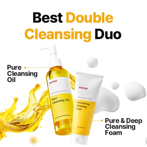 MANYO Pure Cleansing Oil - Korean Facial Cleanser for Blackhead Removal | Daily Makeup Removal, 6.7 fl oz (2 Pack)