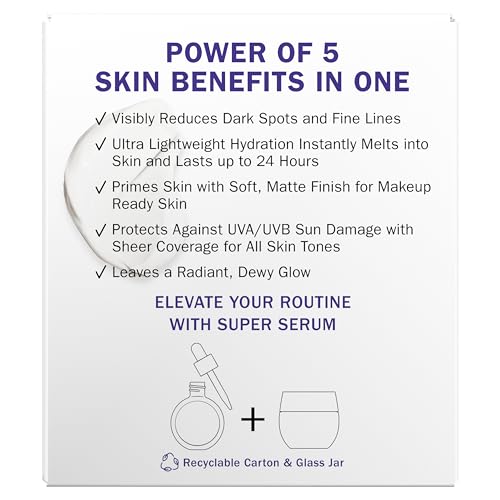 Olay Super Cream with Sunscreen SPF 30, 1.7 oz, Ultra Lightweight Face Moisturizer - Vitamin C & E, Hyaluronic Acid, Niacinamide, Collagen Peptide - Hydrate, Smooth, Brighten, Firm, and Protect