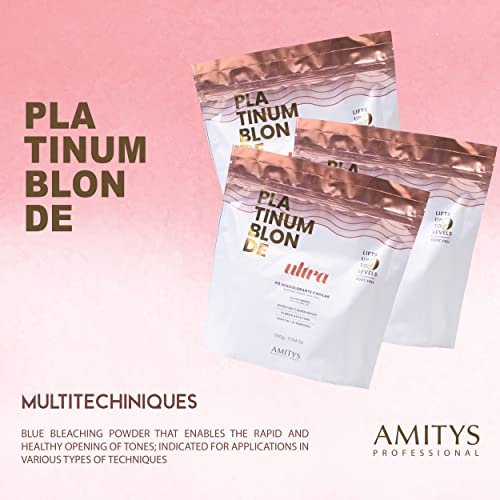 Amitys Platinum Blonde Organic Powder Hair Bleach, 500g Keratin Protein, Capillary Aid, D-Panthenol, Hair Bleaching Powder, No Harmful ingridients