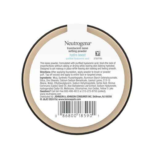 Neutrogena Hydro Boost Translucent Loose Setting Powder with Purified Hyaluronic Acid for Smooth Skin, Blurs Imperfections and Sets Makeup, Lightweight Face Powder, .44 oz
