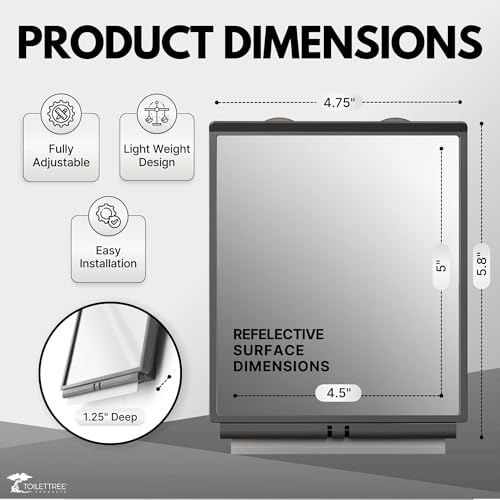 ToiletTree Products Fogless Shower Bathroom Mirror with Squeegee and Travel Bag
