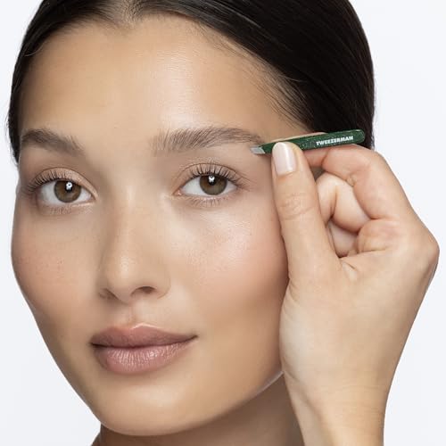 Tweezerman Enchanted Garden Micro Mini Slant & Point Tweezer Set - Eyebrow Tweezers for Women and Men