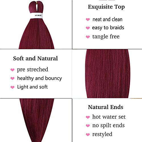 MSBELLE 20inch Pre Stretched Braiding hair 6 Packs/Lot Braiding Hair Extensions Hot Water Setting Crochet Synthetic Braids Hair Black