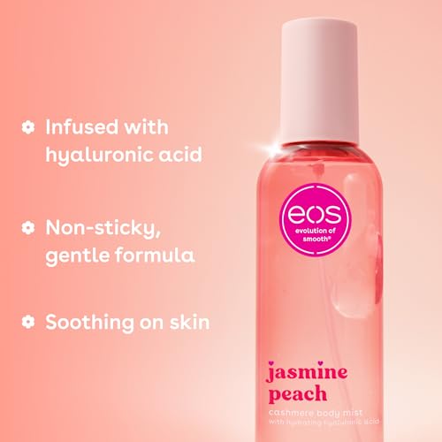 eos Cashmere Body Mist, Coconut Waters, Body Spray for Women, Hair Mist, Coconut Perfume, Moisturizing, Hyaluronic Acid, Glycerin, Vegan, Cruelty-free, 6 fl oz
