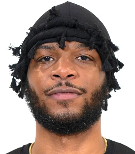 Superior Halo Turban Silk Satin Lined Head Wrap, Pre-Tied Tassel Turban for Men & Women, Turban Durag Wave Cap (Black)