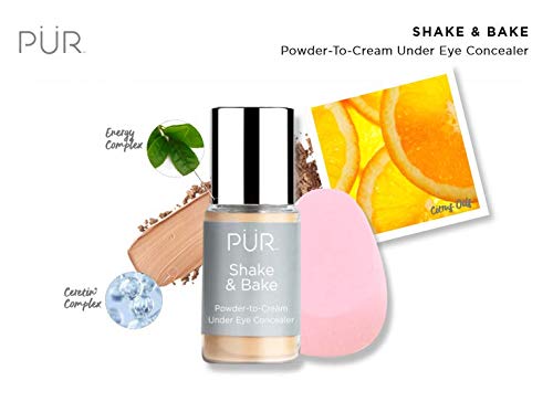 PÜR MINERALS Shake & Bake Under Eye Concealer Powder - Weightless Translucent Formula for Dark Circles & Puffiness