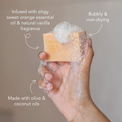 Ethique Uplifting Sweet Orange & Vanilla Soap Bar - Body Wash for All Skin Types - Plastic-Free, Vegan, Cruelty-Free, Eco-Friendly, 4.23 oz (Pack of 1)