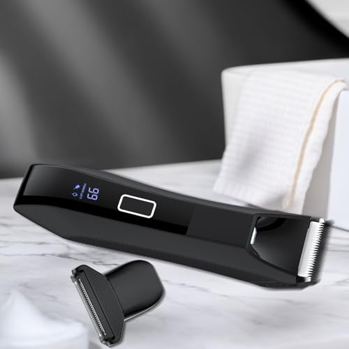 Zesuti Body & Groin Hair Trimmer for Men,Bikini Trimmer Women- Manscape Ball Trimmer for Men,Wet/Dry Men's Electric Shavers,No Nicks,No Cuts, Rechargeable & Waterproof Body Shaver,Black