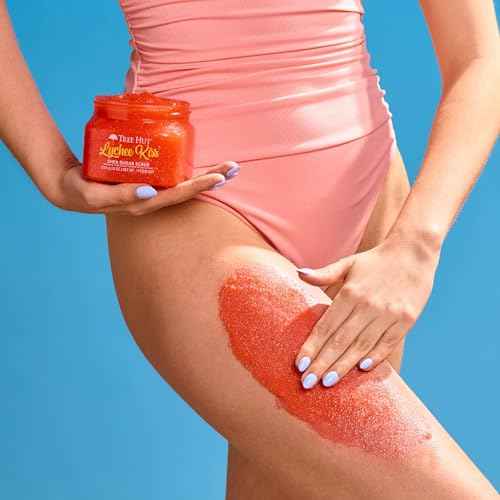 Tree Hut Lychee Kiss Shea Sugar Scrub, Exfoliating, Hydrating & Moisturizing Body Scrub with Shea Butter & Nourishing Essential Oils, Smooth & Soften Skin, 18 oz