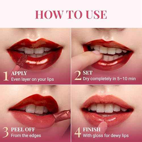 Peripera Ink Peel Off Lip Stain - Long Lasting, Transfer-Proof, Waterproof Korean Lip Tint with Color-Changing Peel-Off Formula (01 BLACK CHERRY)