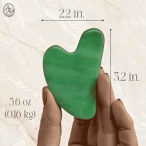 Mount Lai Jade Gua Sha Facial Tool ? The Stone of Eternal Youth ? 100% Genuine Jade Stone Face Sculpting Tool for Lymphatic Drainage, Puffiness Reduction & Timeless Radiance