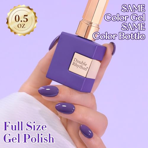 Double Rhythm Gel Polish 15ML Jelly Sheer Pastel Light Milky Color Pearl White Bottle 1 PC 0.5 OZ Full Size Nail Art Salon at Home (Pale Pink-D1470)