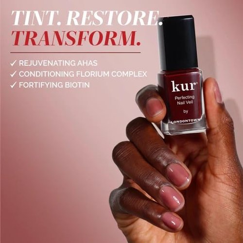 LONDONTOWN Nail Veil Enhancing Nail Care - Vegan Nail Protectant & Strengthener with Natural Tint | Chip-Resistant