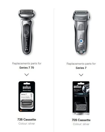 Braun Series 7 Electric Shaver Replacement Head - Compatible with 7020s, 7025s, 7085cc | Pack of 2