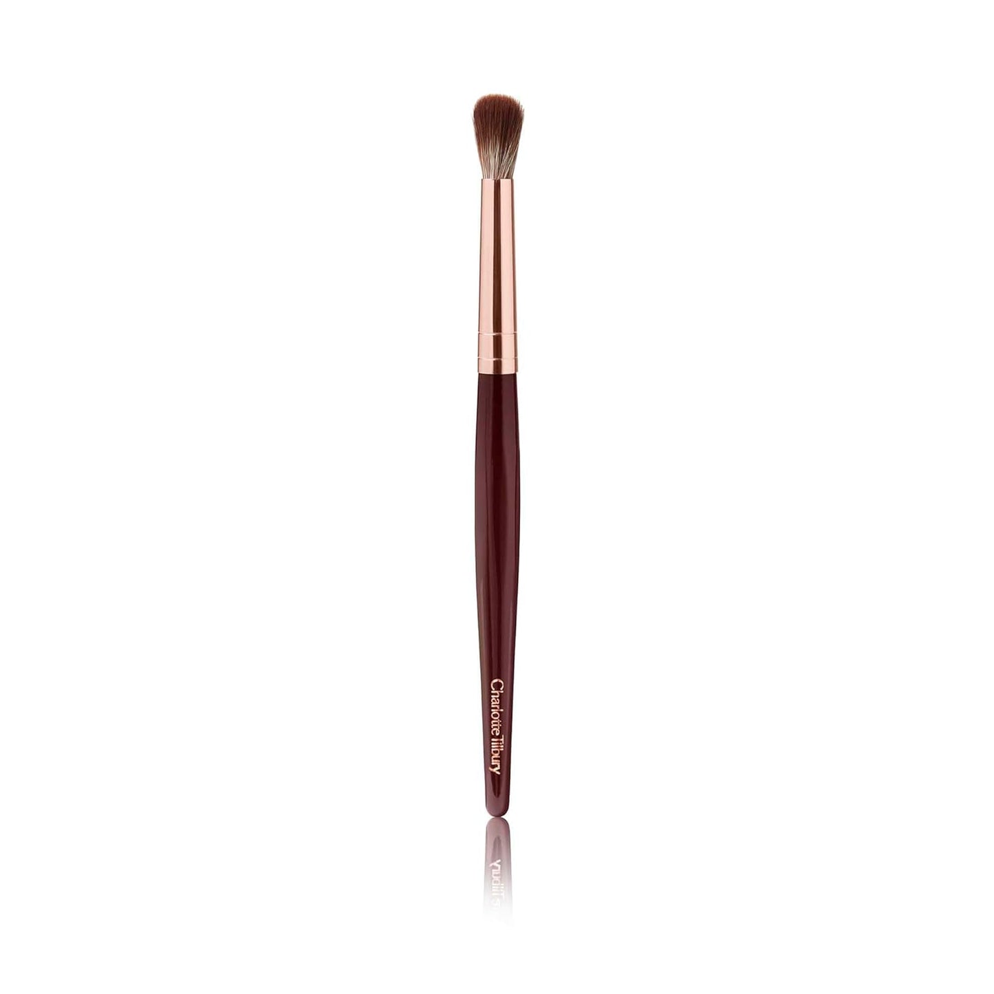 Charlotte Tilbury Eye Blender Eyeshadow Brush - Ultra-Soft Synthetic Bristles for Seamless Blending | Rose Gold & Night Crimson Finish
