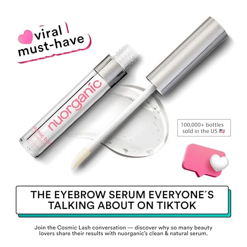 Nuorganic Brow Gel Clear - 6ml Natural Eyebrow Gel Clear, for Brow Growth | Vegan & Cruelty-Free Eyebrow Gel, Infused with Beeswax and Coconut Extract for Sculpting and Nourishing Brows