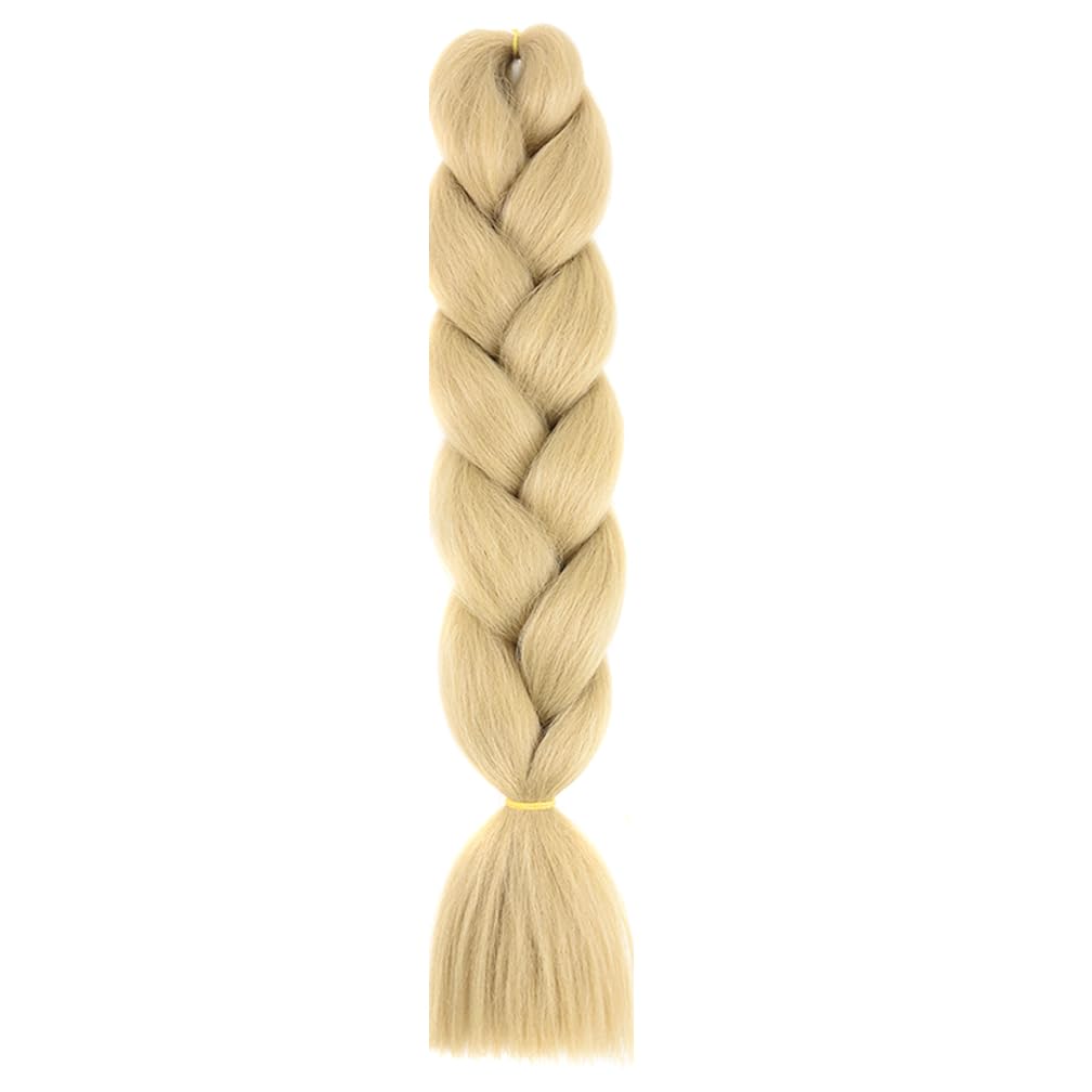 Braiding Hair Blonde Kanekalon Braid Hair Extensions for Box Braids Hot Water Setting High Temperature Synthetic Fiber (24#-1Pack)