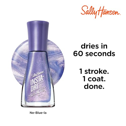 Sally Hansen Insta-Dri Galactic Nail Polish | Quick Dry, Long Lasting, Streak-Free Shine | Semi-Opaque, Shimmery | 110 Ne-Blue-la | Holographic Blue-Purple Nail Color